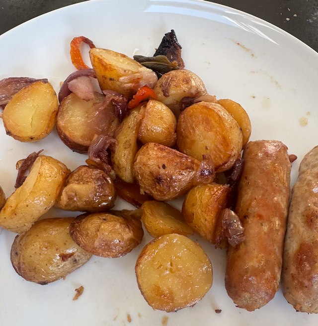 Sausage Onion Carrot Apple Traybake