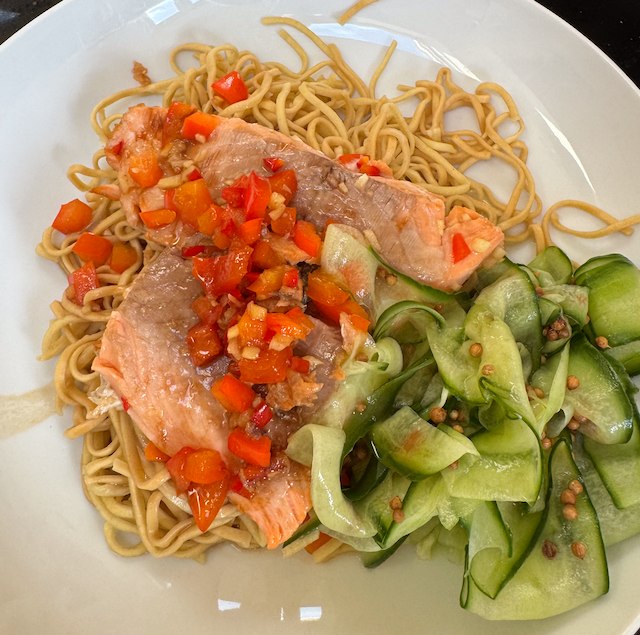 Salmon Teriyaki Noodles