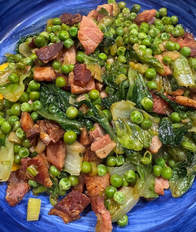 Peas, Lettuce and Bacon