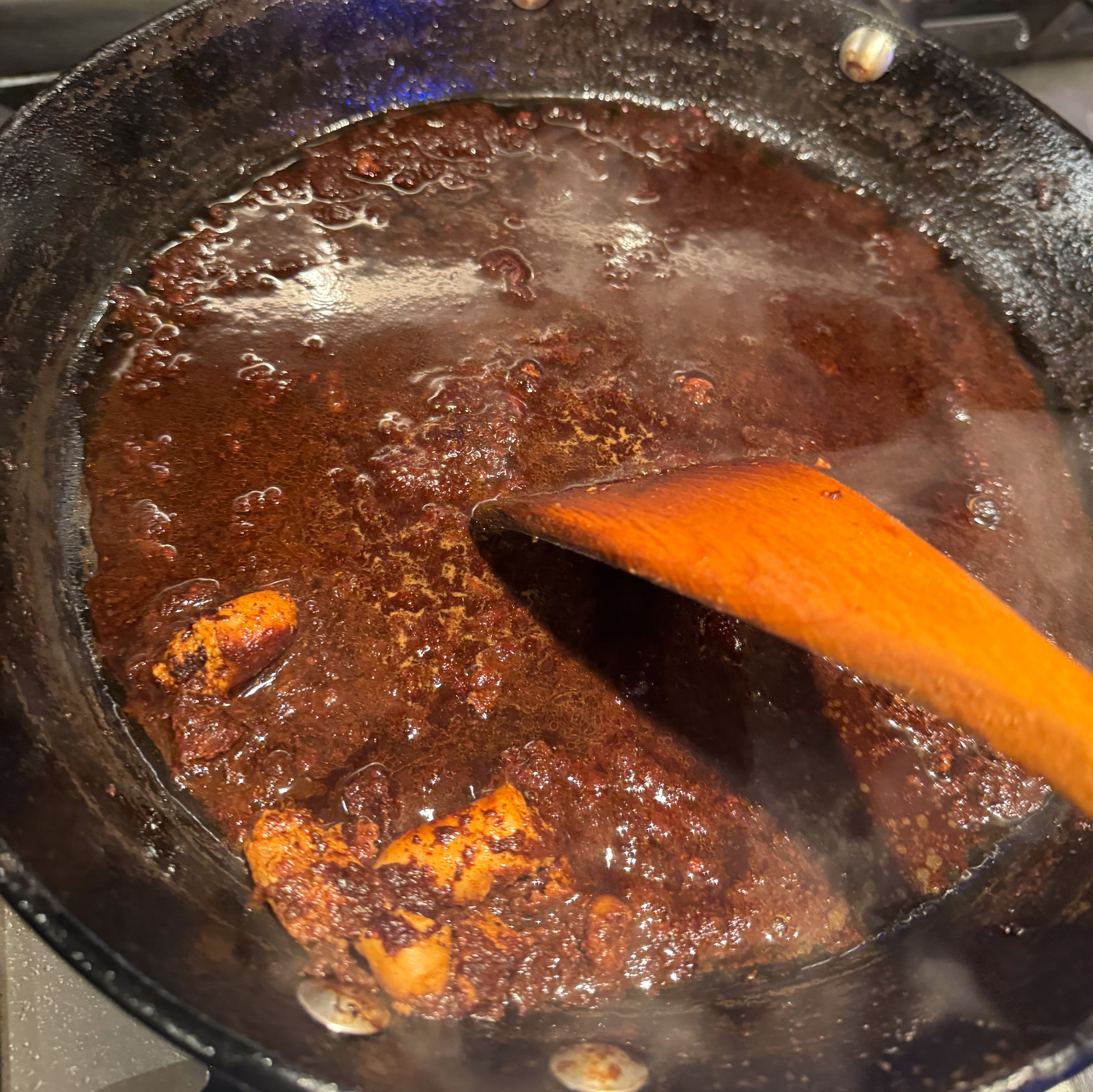 deglazing the sausage pan